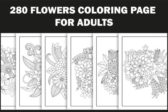 280 Doodles Flowers Coloring Pages - Kdp