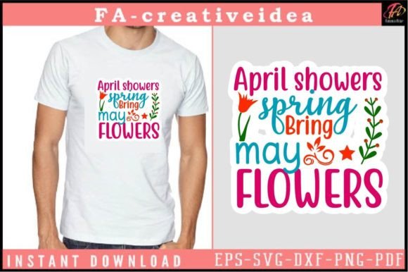 April Showers Spring Flowers Svg Design