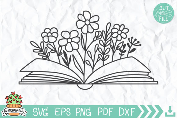Book with Flowers Svg: Graphics and Crafts for Local Branding