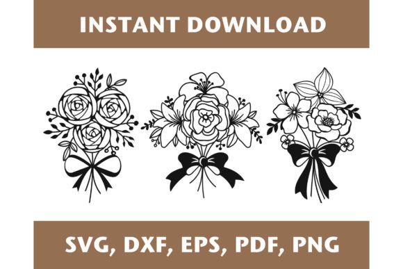 Bouquet Svg, Bouquet of Flowers Template