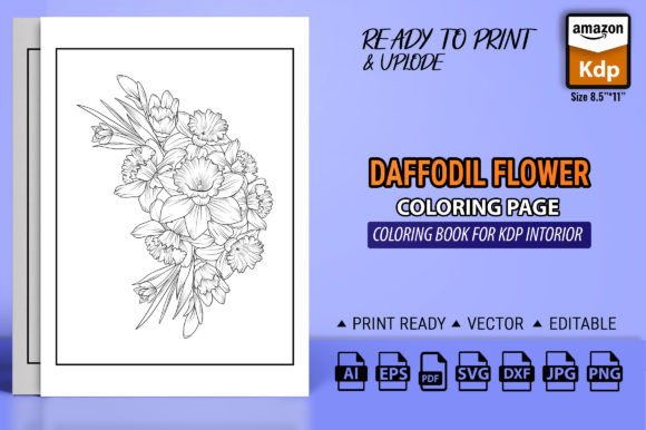Daffodil Flowers Coloring Page Books