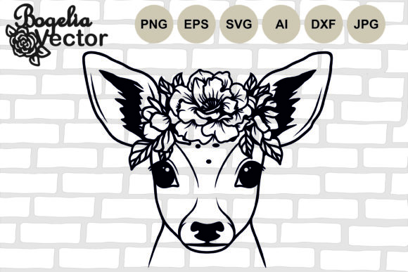 Deer with Flowers on Head