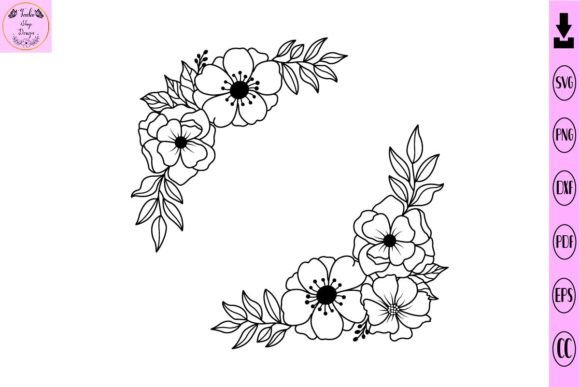Floral Corner Svg Flower Svg Flowers Svg
