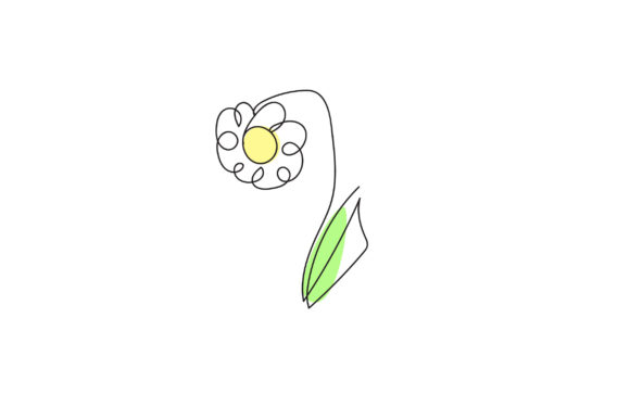 Flower One Line Art Graphics Freebies