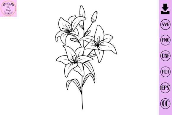 Flower Svg Lily Flowers Svg