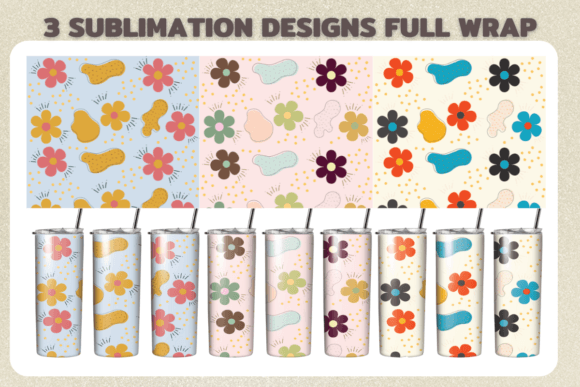 Flowers Boho 20oz Skinny Tumbler Bundle: Graphics and Crafts in Harmony