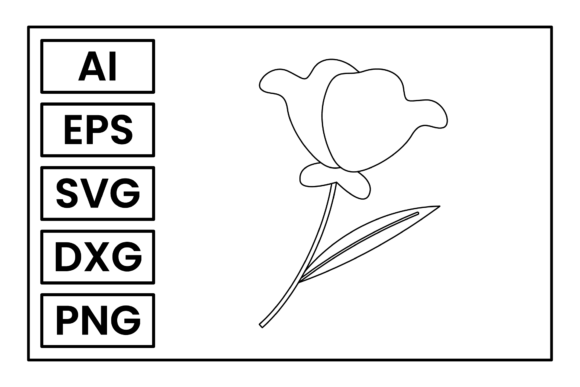 Flowers Coloring Page Graphic Art Cute