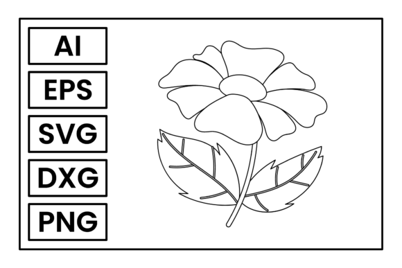 Flowers Coloring Page Graphic Design Art