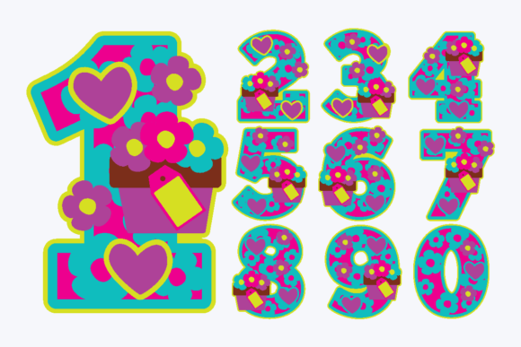 Flowers Numbers: Graphics for Crafts