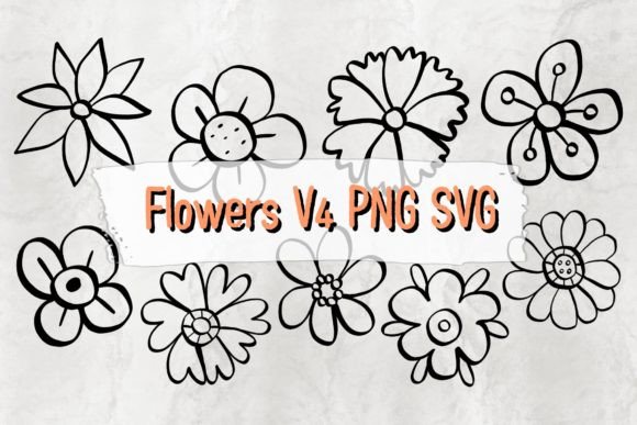 Flowers V4 PNG SVG for Crafts and Graphics