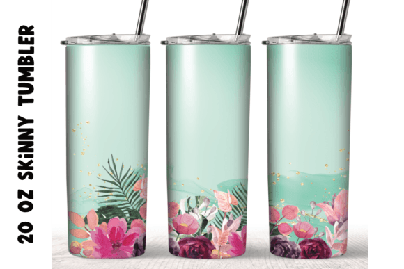 Flowers Watercolor 20 Oz Skinny Tumbler: Graphics and Crafts in Action