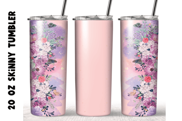 Flowers Watercolor Sublimation Tumbler: Graphics and Crafts in One