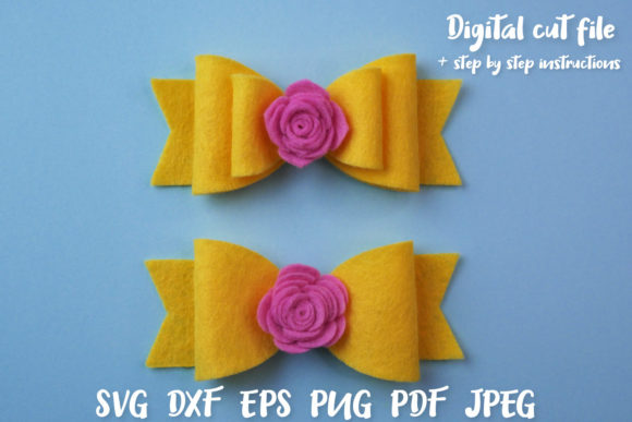 Hair Bow with Flowers Cut File: Graphics & Crafts Asset Review