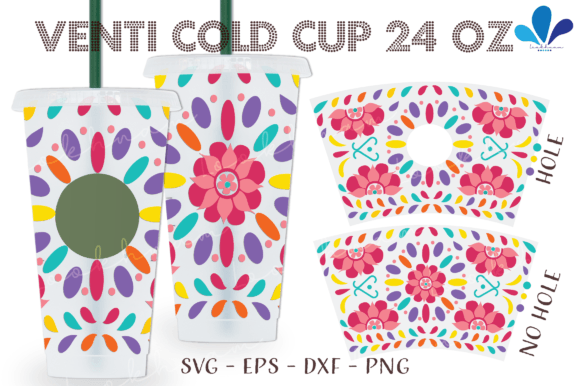 Mexican Flowers Pattern Venti Wrap SVG