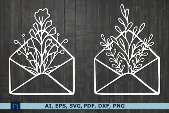 Paper Cut Envelope Flowers SVG Bundle: Graphics for Crafts