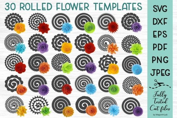 Paper Flowers Bundle: Graphics for Crafts