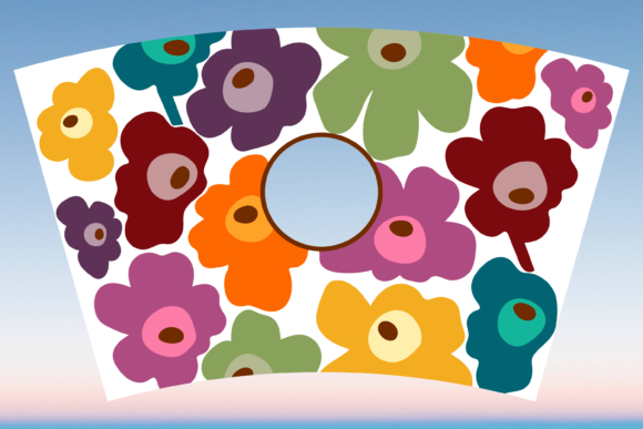 Retro Flowers Starbucks Cup Wrap Svg Graphics