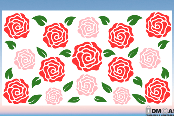 Roses 20oz Libbey Glass Can Wrap Svg