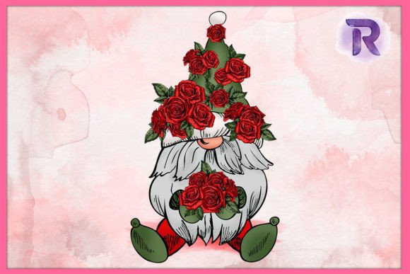 Valentines Roses Gnome Sublimation Graphics
