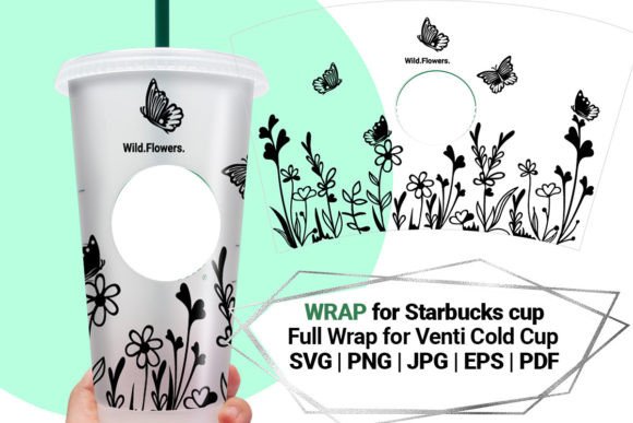 Wild Flowers, Butterfly Graphics for Crafts