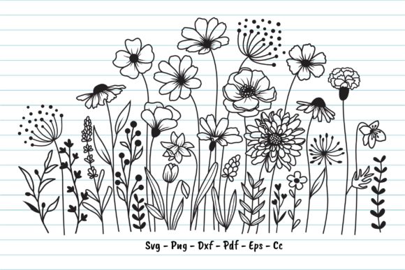 Wildflowers Svg Files, Flowers Garden Graphics
